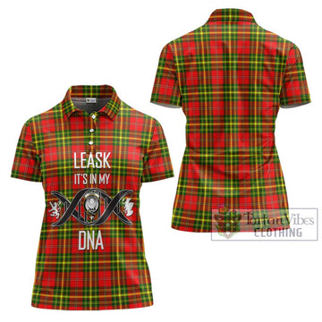 Leask Modern Tartan Women's Polo Shirt with Family Crest DNA In Me Style