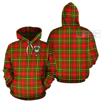 Leask Modern Tartan Cotton Hoodie with Family Crest