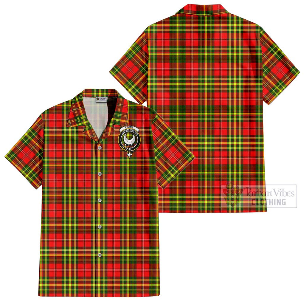 Leask Modern Tartan Cotton Hawaiian Shirt with Family Crest Kid - Tartan Vibes Clothing