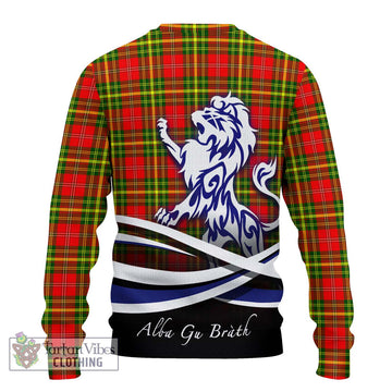 Leask Modern Tartan Ugly Sweater with Alba Gu Brath Regal Lion Emblem