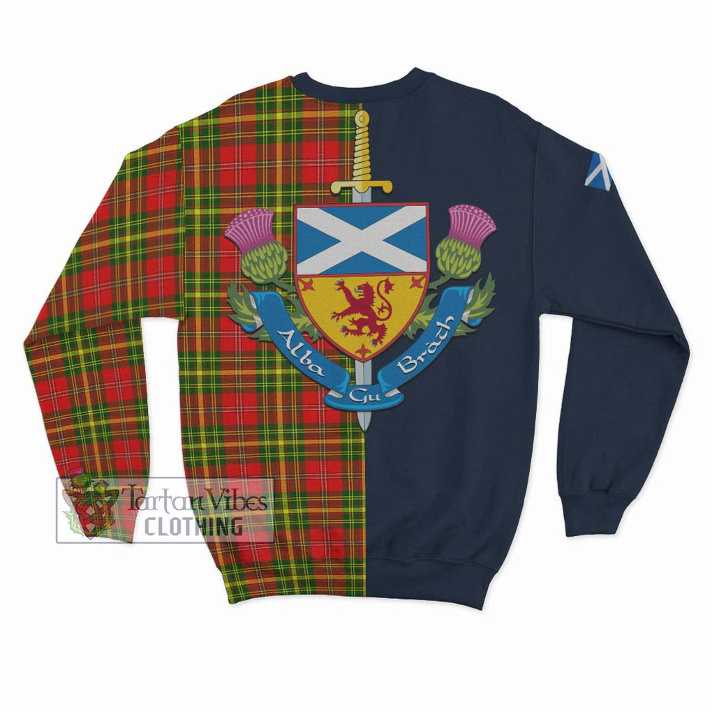 Tartan Vibes Clothing Leask Modern Tartan Sweatshirt with Scottish Lion Royal Arm Half Style