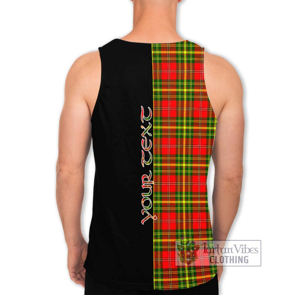 Leask Modern Tartan Men's Tank Top with Family Crest and Half Of Me Style - Tartanvibesclothing Shop