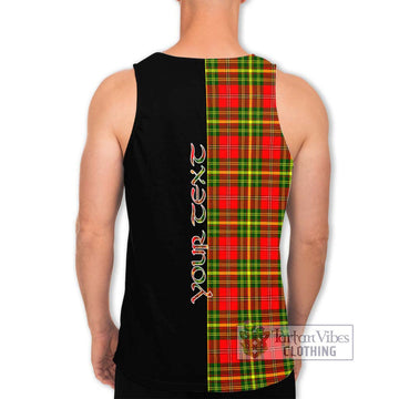 Leask Modern Tartan Men's Tank Top with Family Crest and Half Of Me Style