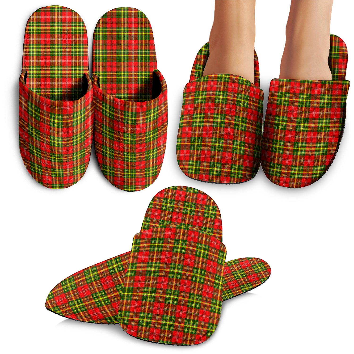 Leask Modern Tartan Home Slippers - Tartanvibesclothing