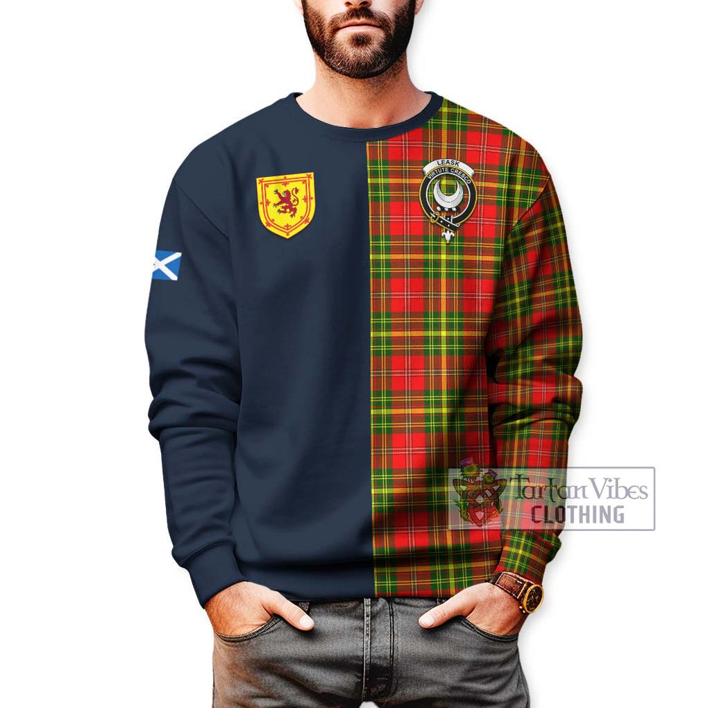 Tartan Vibes Clothing Leask Modern Tartan Sweatshirt with Scottish Lion Royal Arm Half Style