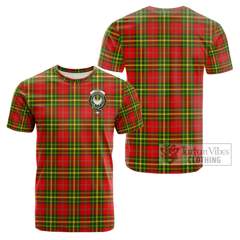 Leask Modern Tartan Cotton T-Shirt with Family Crest Kid's Shirt - Tartanvibesclothing Shop