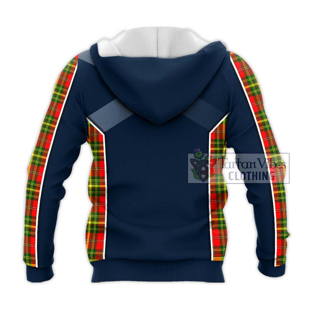 Leask Modern Tartan Knitted Hoodie with Family Crest and Lion Rampant Vibes Sport Style - Tartan Vibes Clothing