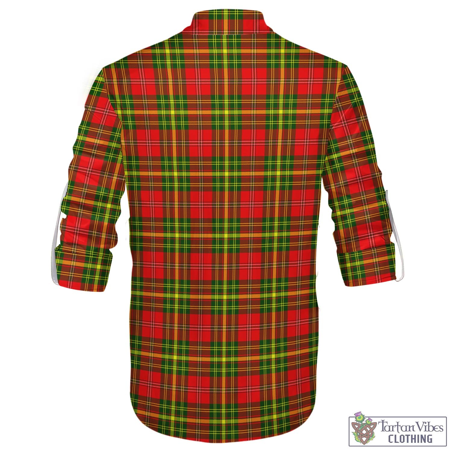 Tartan Vibes Clothing Leask Modern Tartan Men's Scottish Traditional Jacobite Ghillie Kilt Shirt