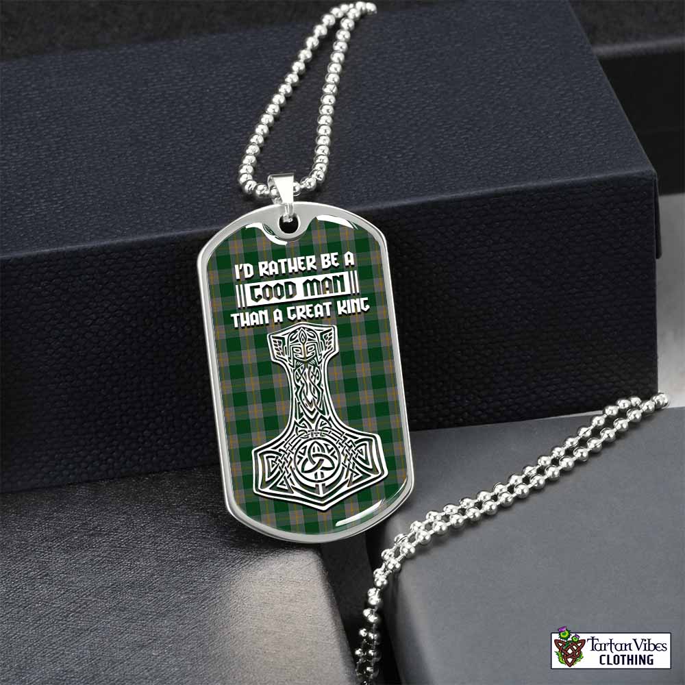 Tartan Vibes Clothing Ledford Tartan Dog Tag Necklace Viking Mjolnir Style