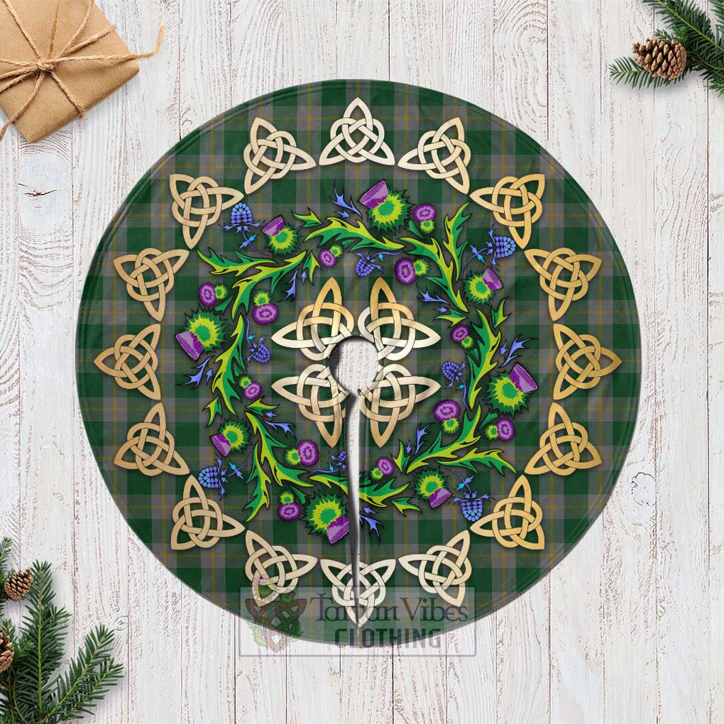 Ledford Tartan Christmas Tree Skirt with Thistle Celtic Knot Style Casual Tree Skirts - Tartan Vibes Clothing