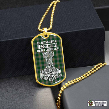 Ledford Tartan Dog Tag Necklace Viking Mjolnir Style