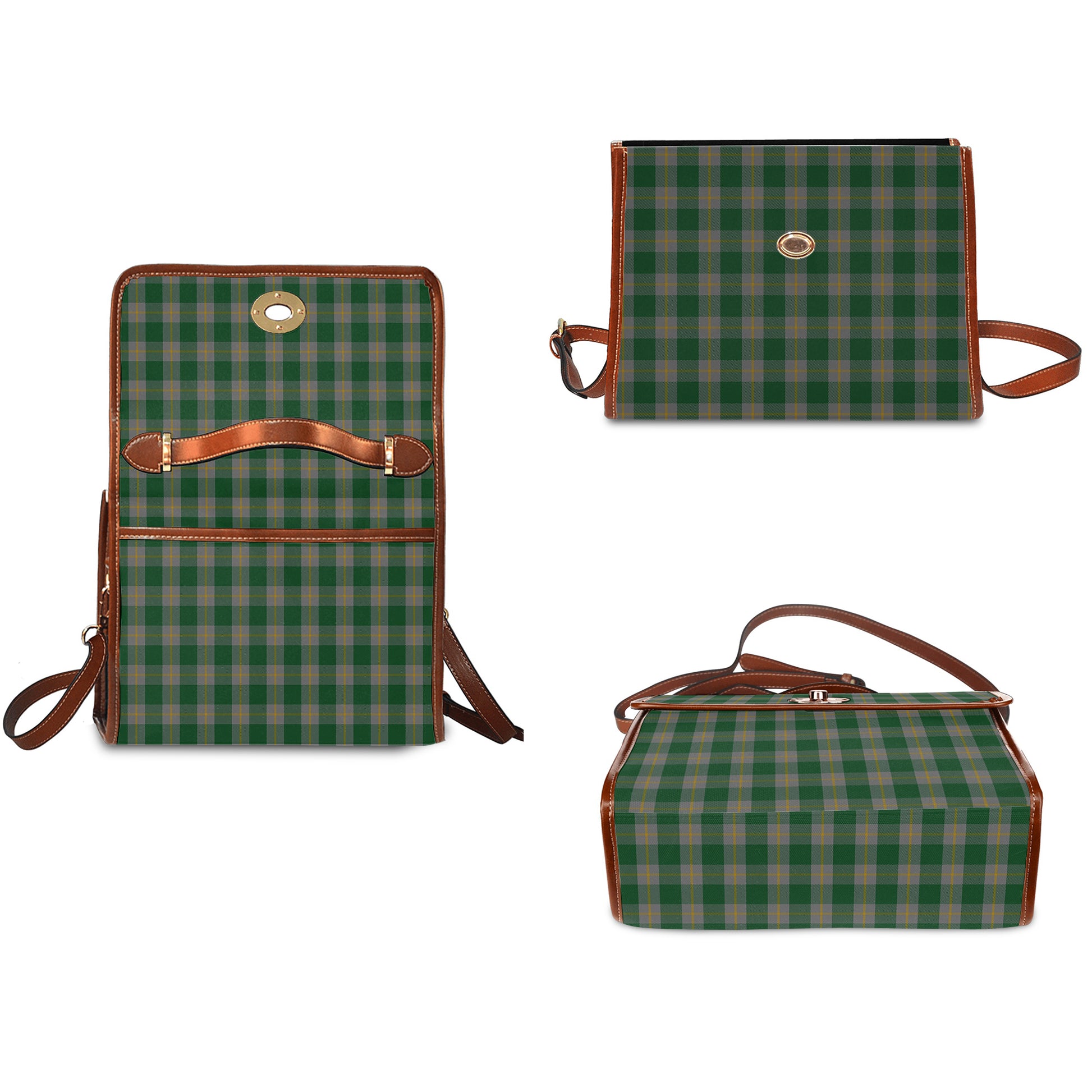 ledford-tartan-leather-strap-waterproof-canvas-bag