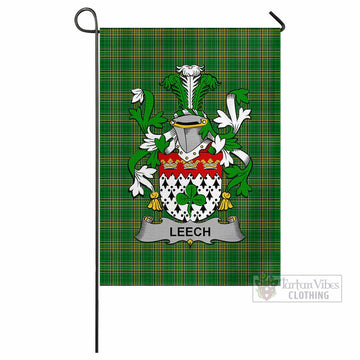 Leech Irish Clan Tartan Flag with Coat of Arms