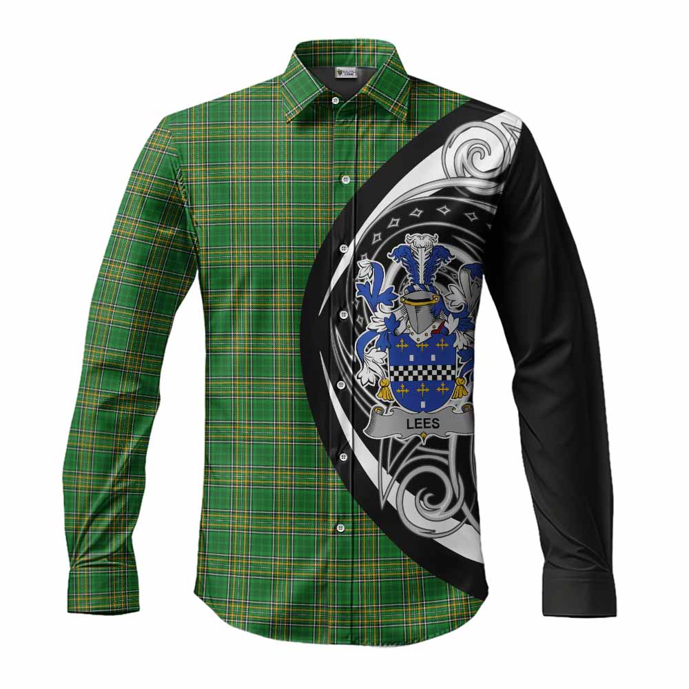 Lees Irish Clan Long Sleeve Button Shirt Celtic Circle Style Men's Shirt S - Tartan Vibes Clothing