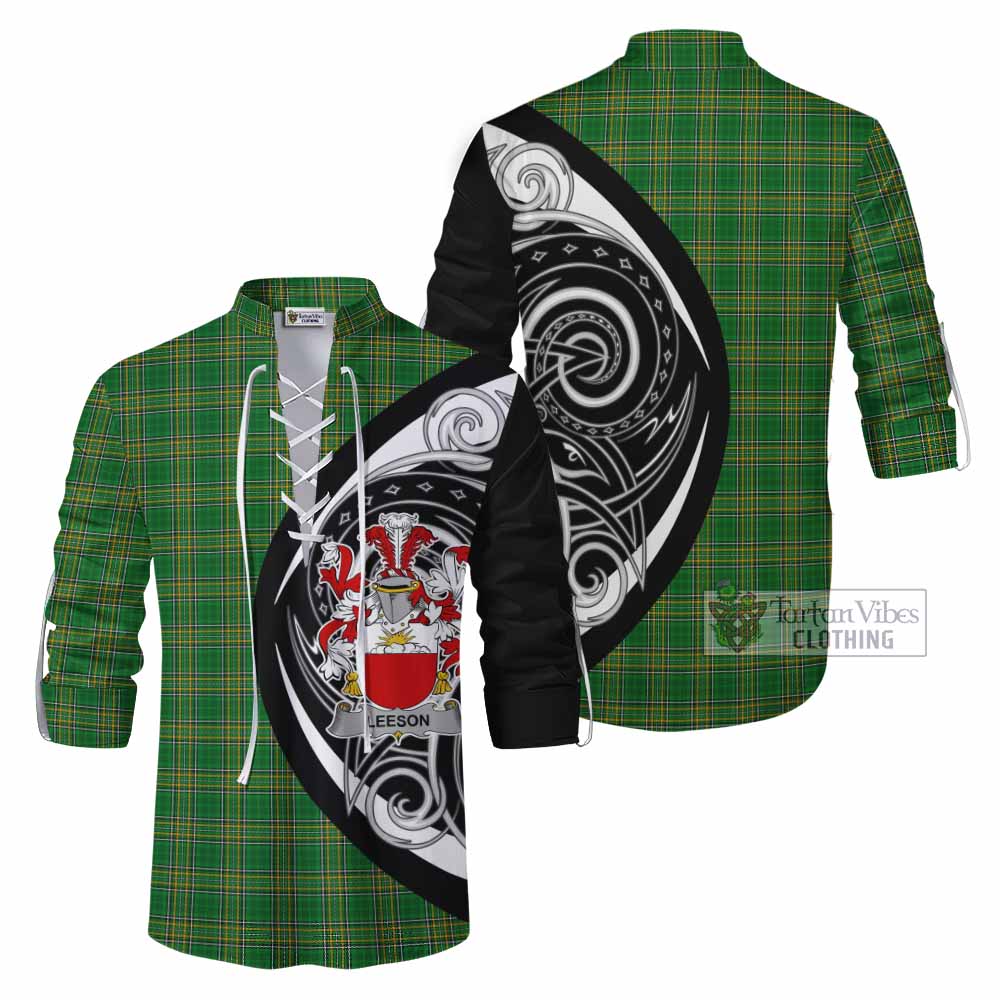 Leeson Irish Clan Ghillie Kilt Shirt Celtic Circle Style - Tartan Vibes Clothing