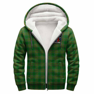 Legg Irish Clan Tartan Sherpa Hoodie with Coat of Arms Unisex S - Tartan Vibes Clothing