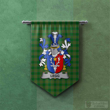 Legg Irish Clan Tartan Gonfalon, Tartan Banner with Coat of Arms Chevron - Tartan Vibes Clothing