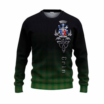 Legg Irish Clan Knitted Sweater with Coat of Arms Erin Go Bragh Celtic Inspired Unisex - Tartan Vibes Clothing