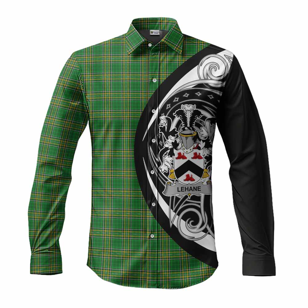 Lehane Irish Clan Long Sleeve Button Shirt Celtic Circle Style Men's Shirt S - Tartan Vibes Clothing