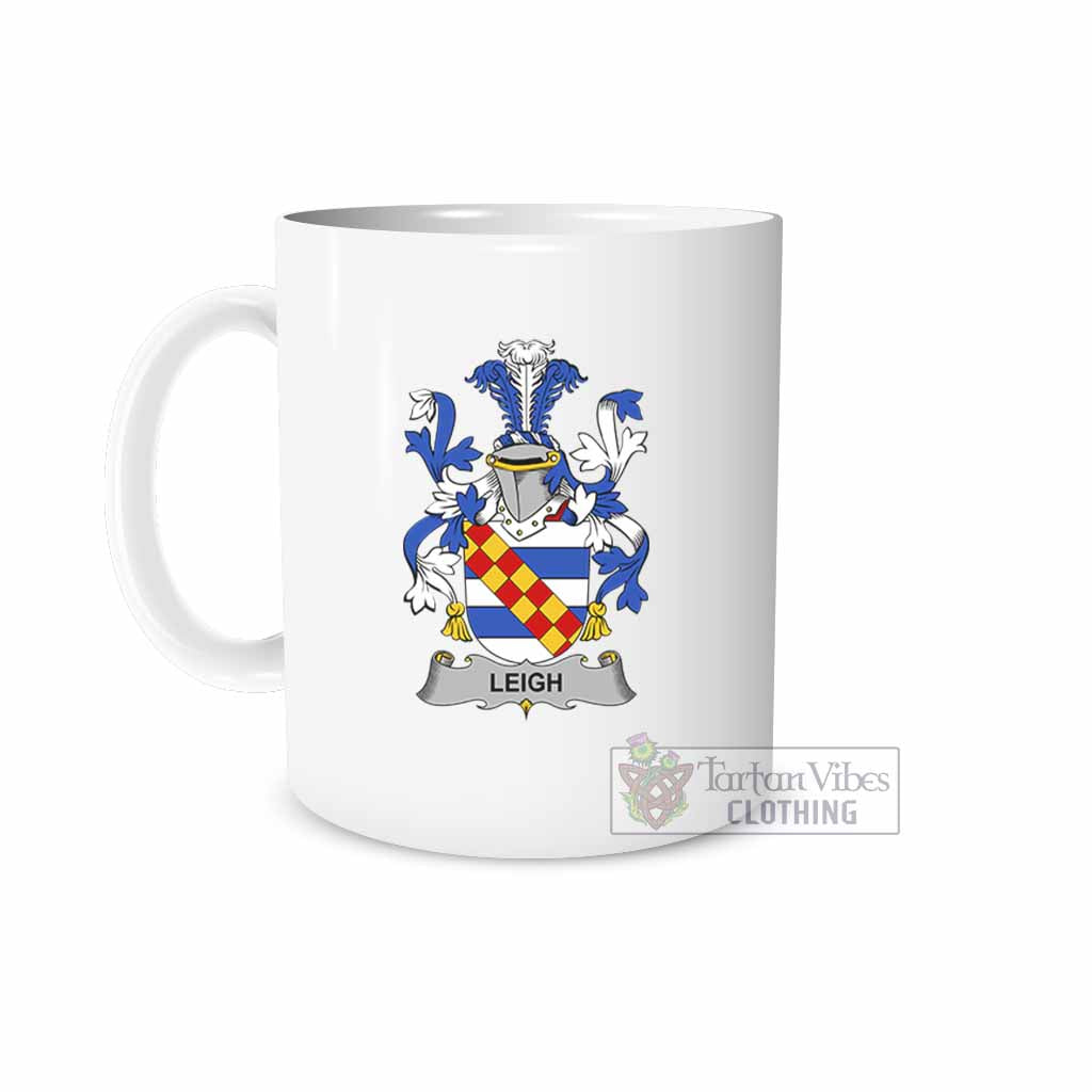 Leigh Irish Clan Coat of Arms Ceramic Mug White - 2D-tartanvibesclothing