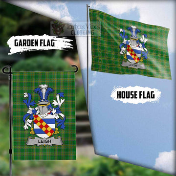 Leigh Irish Clan Tartan Flag with Coat of Arms