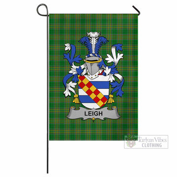 Leigh Irish Clan Tartan Flag with Coat of Arms