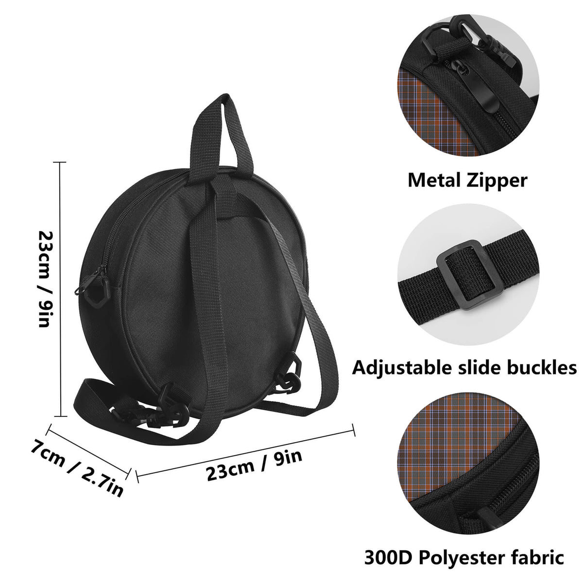 Leitrim County Ireland Tartan Round Satchel Bags - Tartan Vibes Clothing