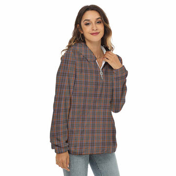 Leitrim County Ireland Tartan Women's Borg Fleece Hoodie with Half Zip