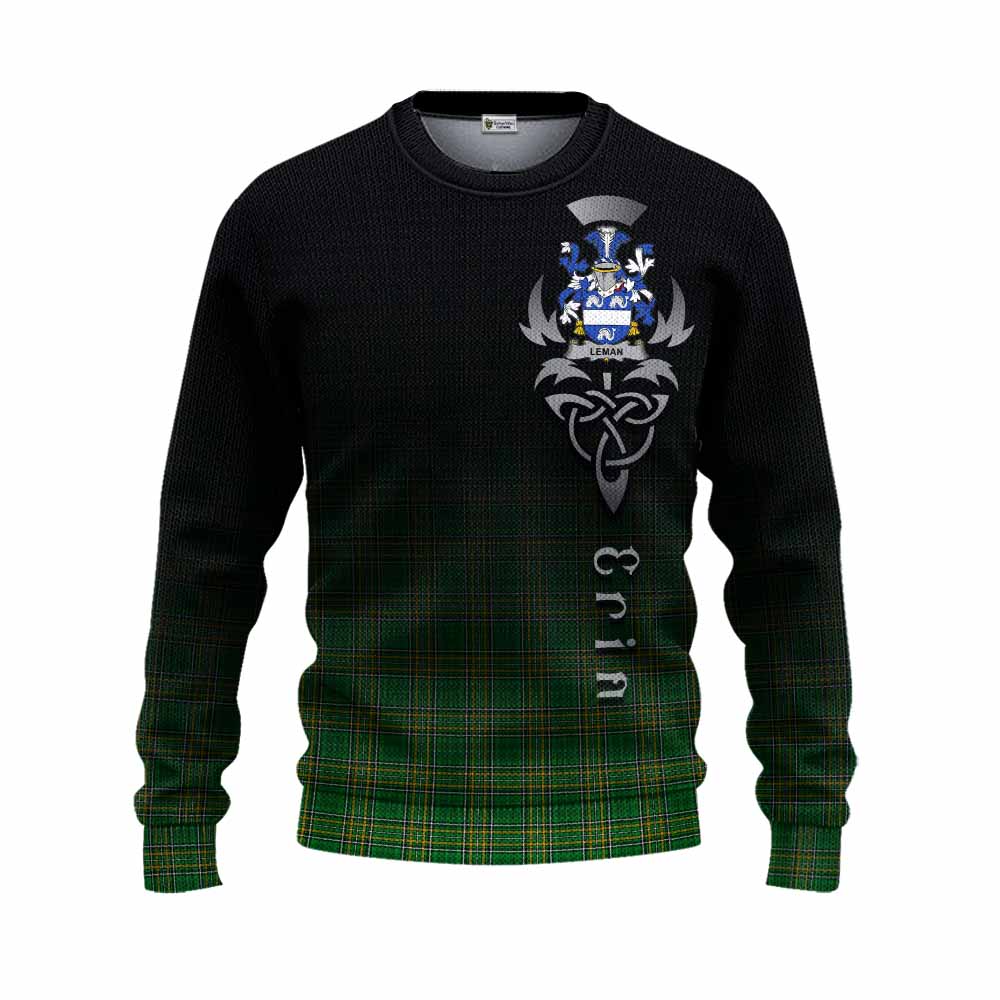 Leman Irish Clan Knitted Sweater with Coat of Arms Erin Go Bragh Celtic Inspired Unisex - Tartan Vibes Clothing