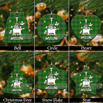 Lennon Irish Clan Tartan Christmas Ceramic Ornament with Coat of Arms