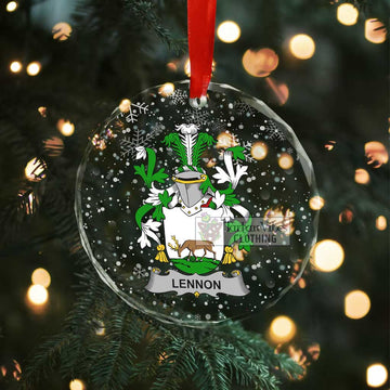 Lennon Irish Clan Christmas Glass Ornament with Coat of Arms