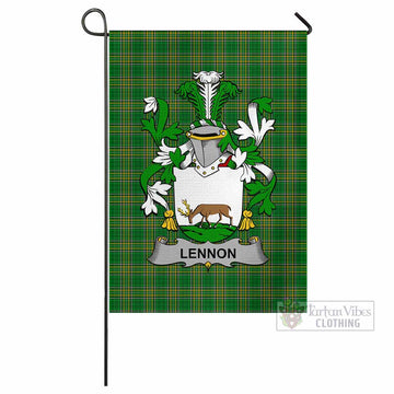 Lennon Irish Clan Tartan Flag with Coat of Arms