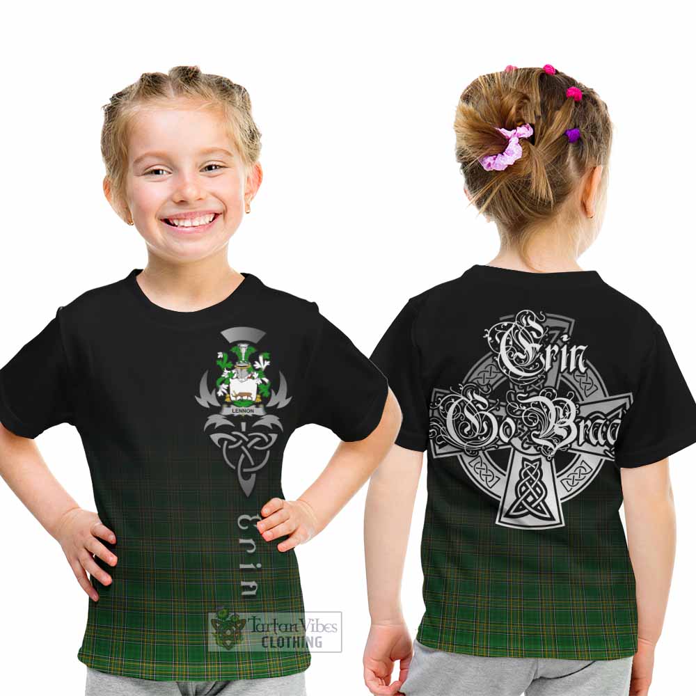 Lennon Irish Clan Kid T-Shirt with Coat of Arms Erin Go Bragh Celtic Inspired - Tartan Vibes Clothing