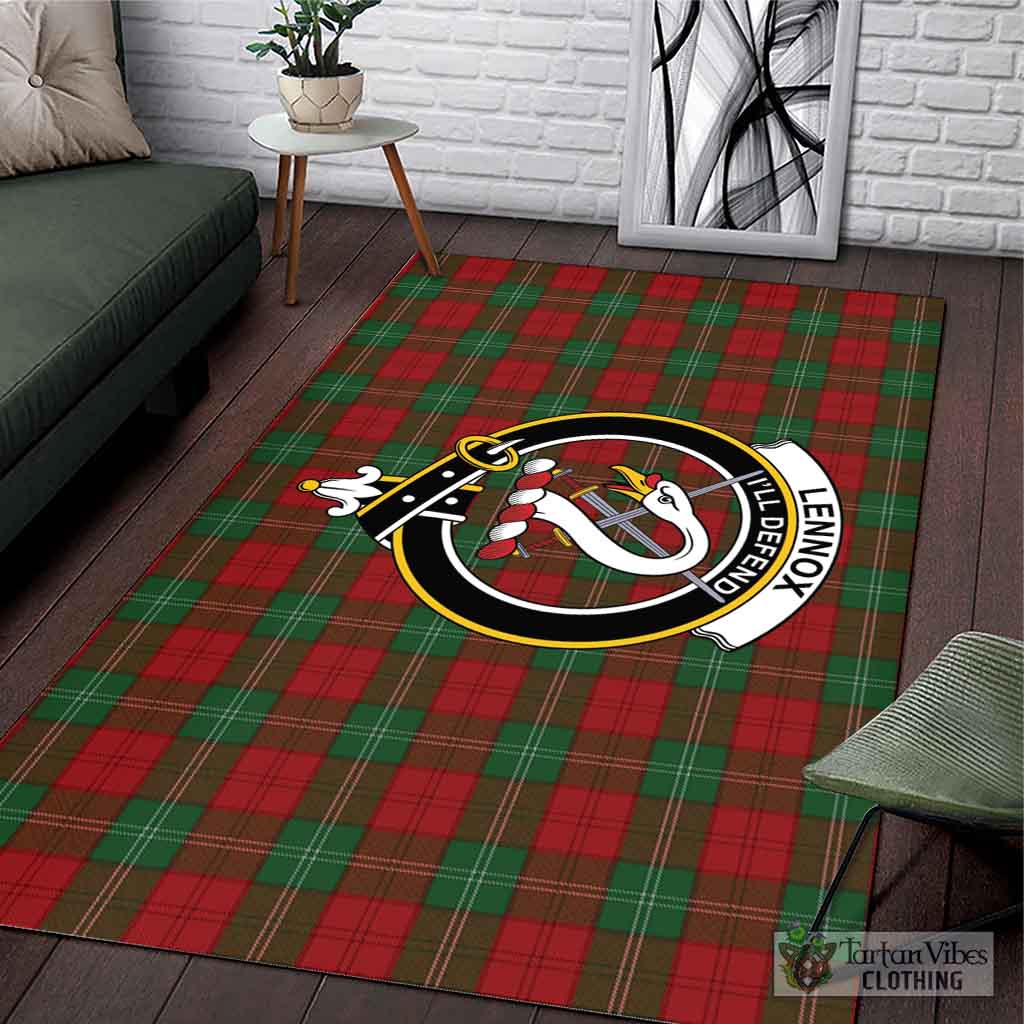 Tartan Vibes Clothing Lennox Tartan Area Rug with Family Crest