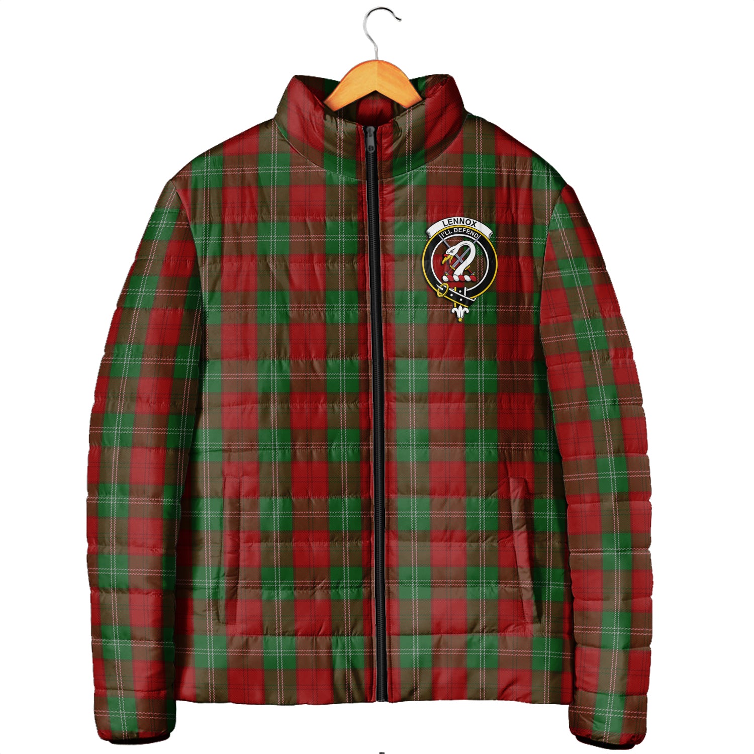 Lennox Tartan Padded Jacket with Family Crest Men's Padded Jacket - Tartan Vibes Clothing