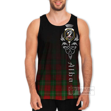 Lennox Tartan Men's Tank Top Featuring Alba Gu Brath Family Crest Celtic Inspired