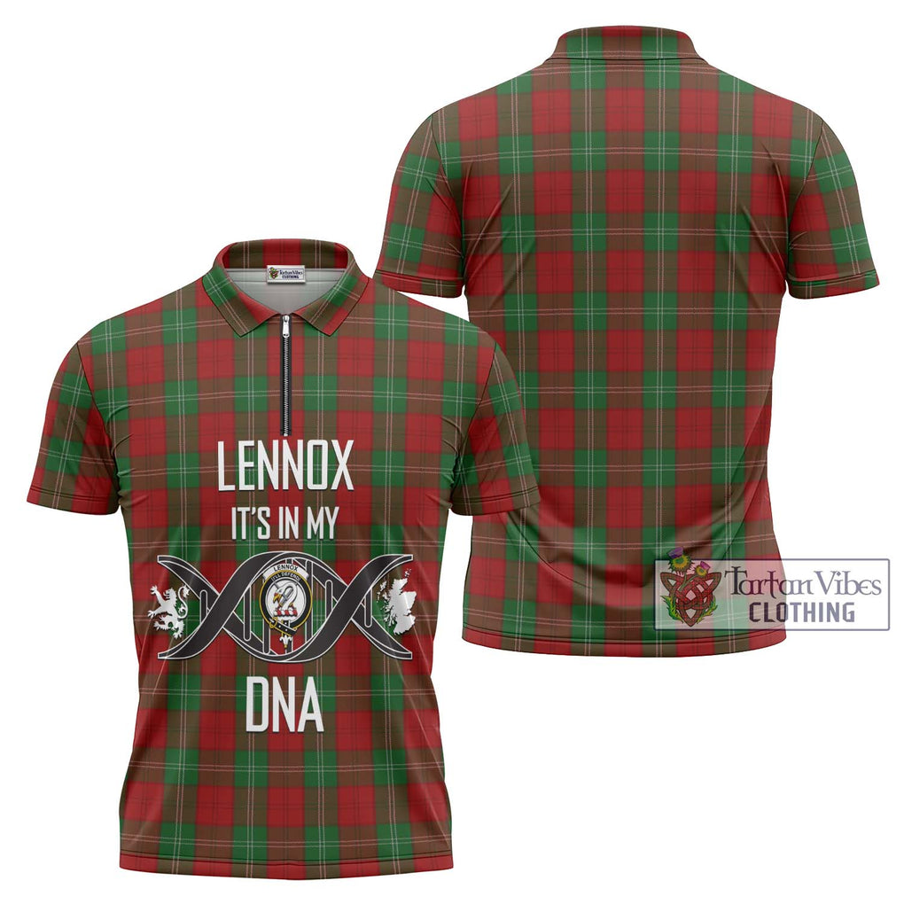 Lennox Tartan Zipper Polo Shirt with Family Crest DNA In Me Style Unisex - Tartanvibesclothing Shop