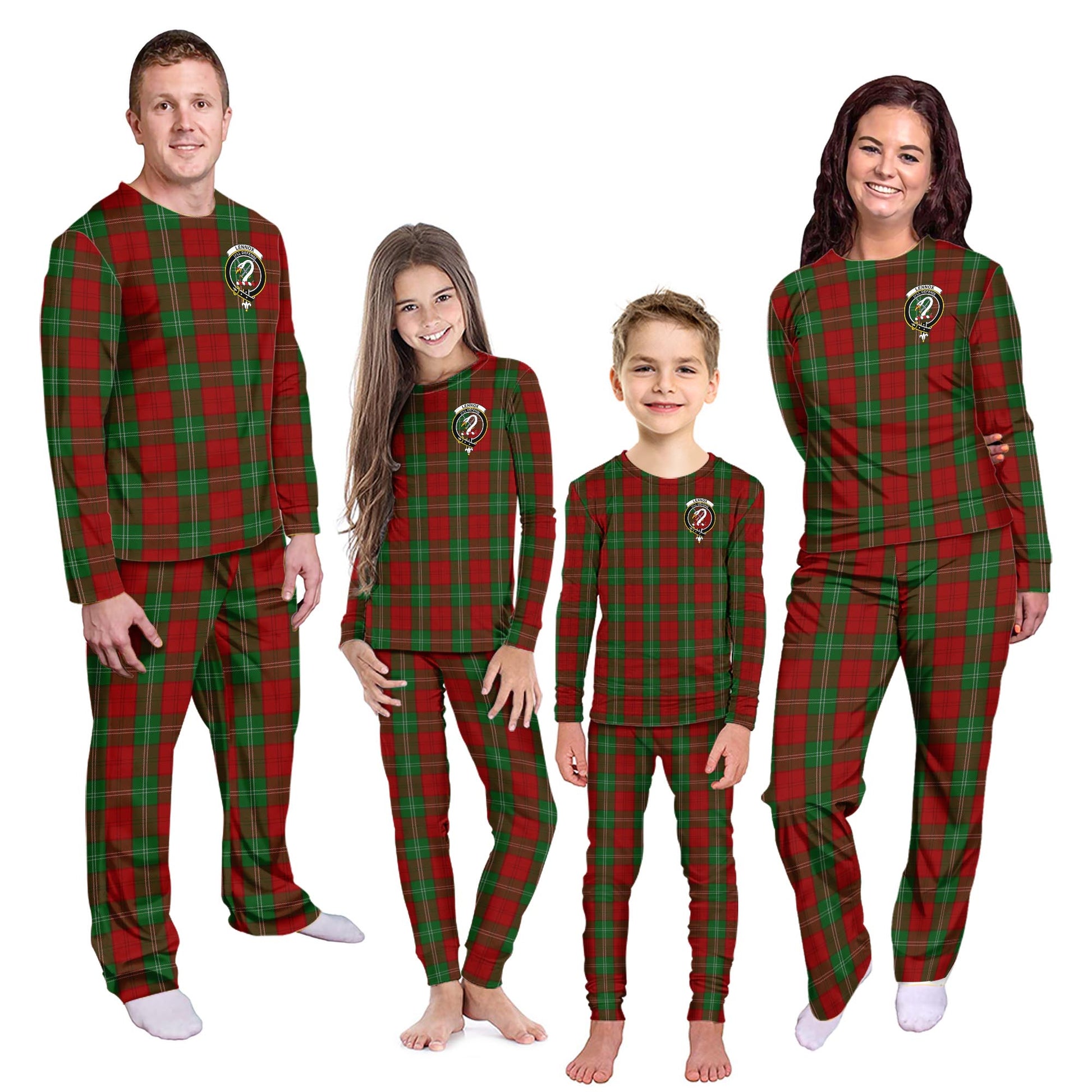 Lennox Tartan Pajamas Family Set with Family Crest - Tartanvibesclothing