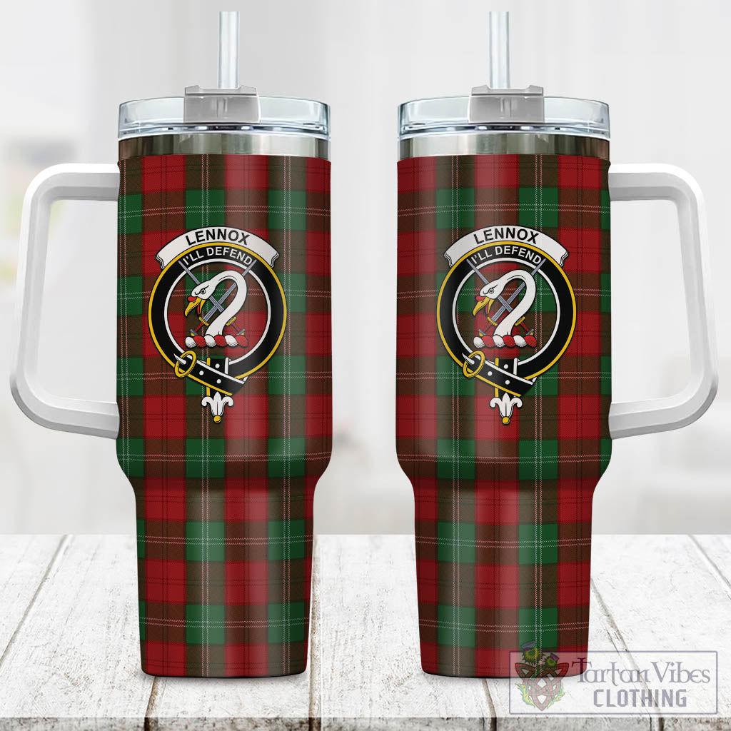 Tartan Vibes Clothing Lennox Tartan and Family Crest Tumbler with Handle