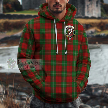 Lennox Tartan Cotton Hoodie with Family Crest