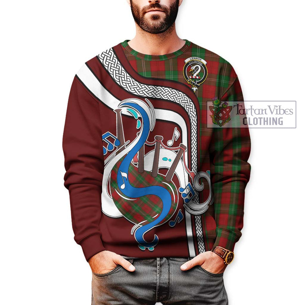 Tartan Vibes Clothing Lennox Tartan Sweatshirt with Epic Bagpipe Style