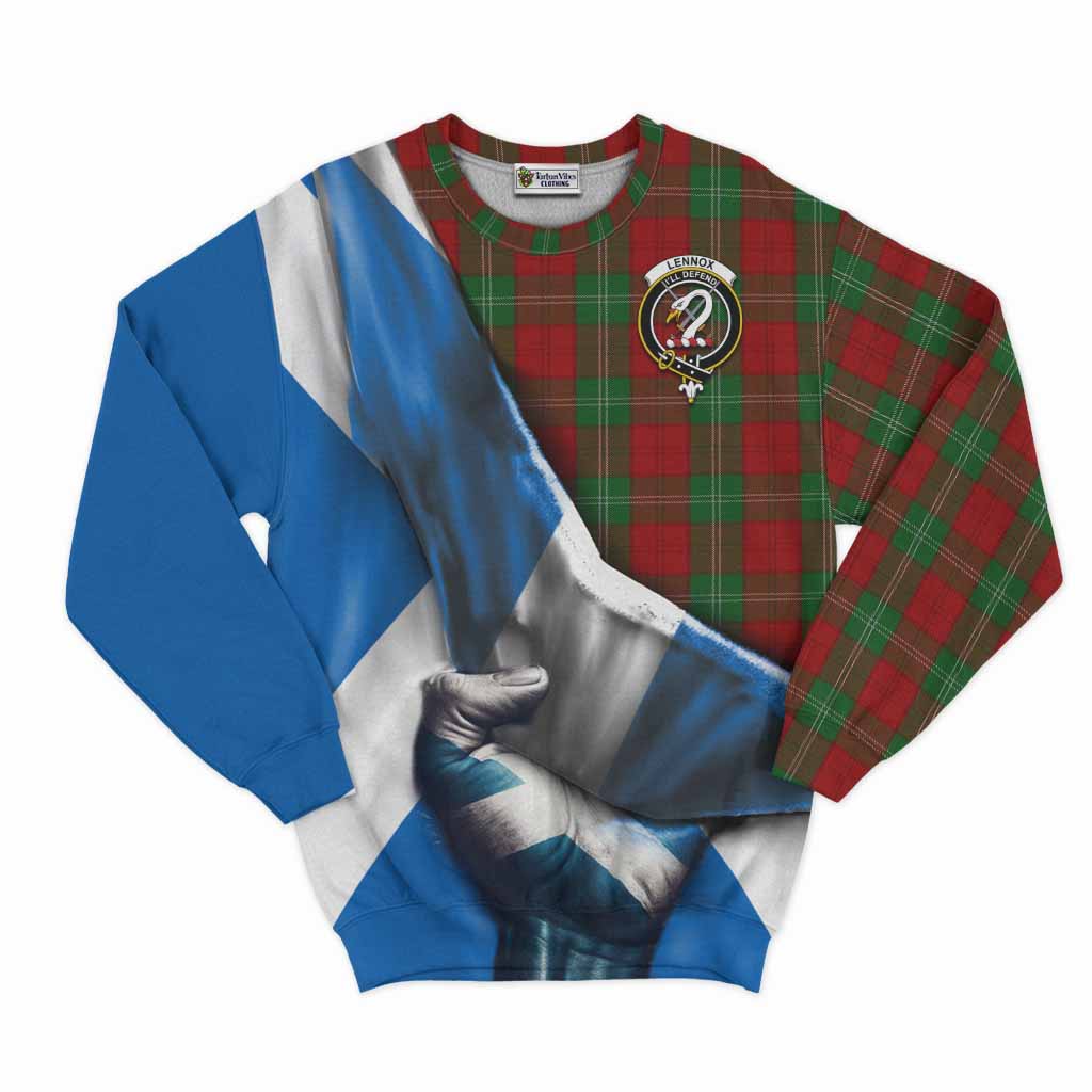 Tartan Vibes Clothing Lennox Tartan Sweatshirt with Family Crest Scotland Patriotic Style