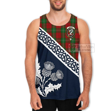 Lennox Tartan Men's Tank Top Featuring Thistle and Scotland Map