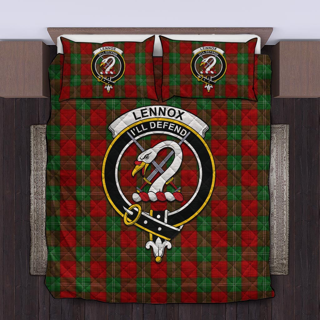 Lennox Tartan Quilt Bed Set with Family Crest Twin - Tartan Vibes Clothing