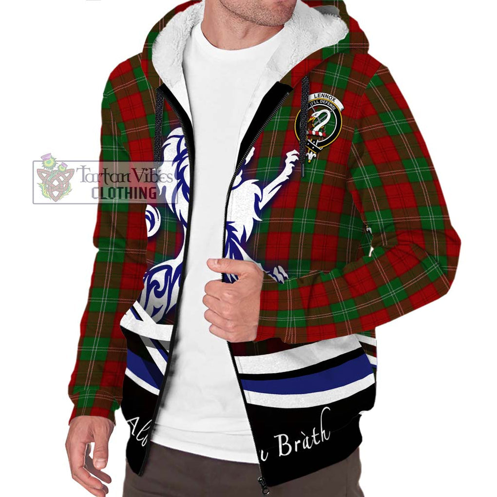 Lennox Tartan Sherpa Hoodie with Alba Gu Brath Regal Lion Emblem Unisex S - Tartanvibesclothing Shop