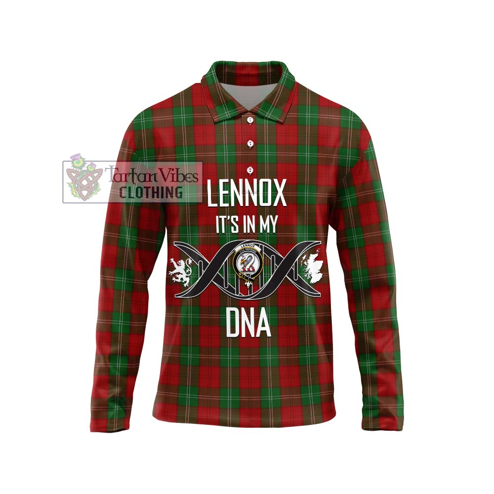 Lennox Tartan Long Sleeve Polo Shirt with Family Crest DNA In Me Style Unisex - Tartanvibesclothing Shop