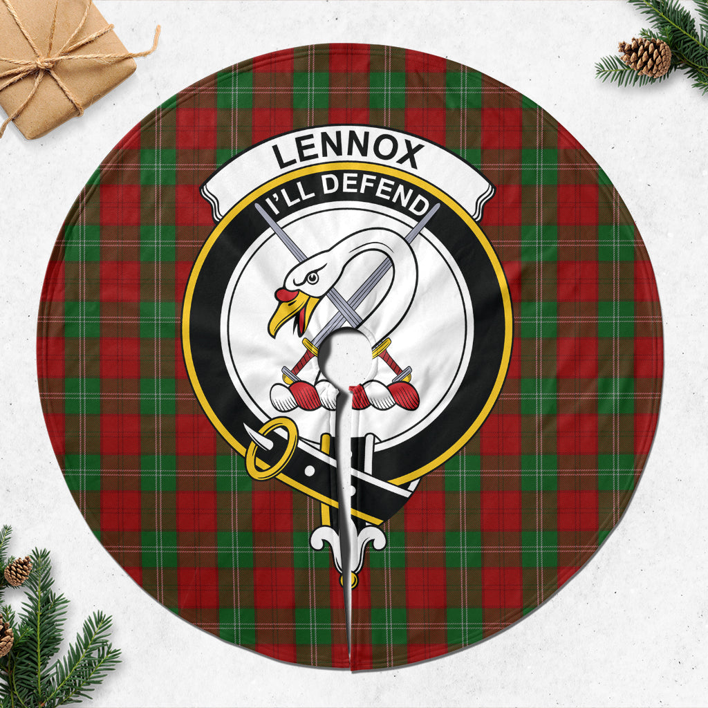 Lennox Tartan Christmas Tree Skirt with Family Crest - Tartanvibesclothing