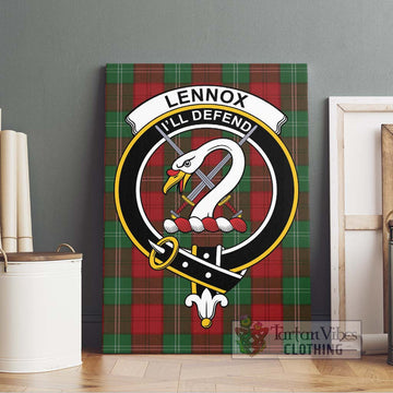 Lennox Tartan Canvas Print Wall Art with Family Crest