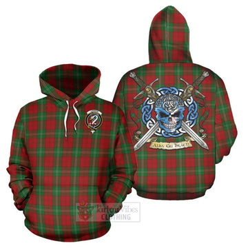 Lennox Tartan Hoodie with Family Crest Celtic Skull Style