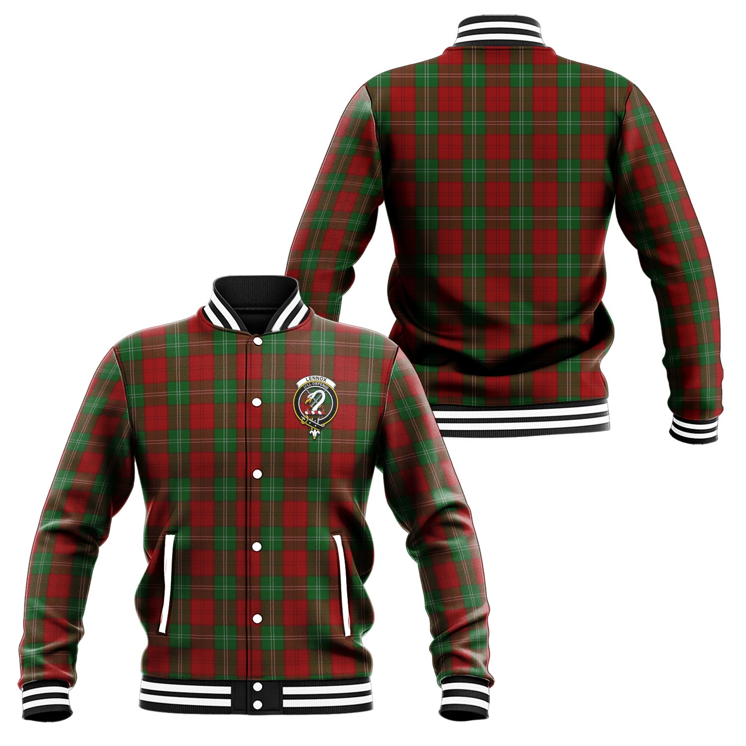 Lennox Tartan Baseball Jacket with Family Crest Unisex - Tartan Vibes Clothing